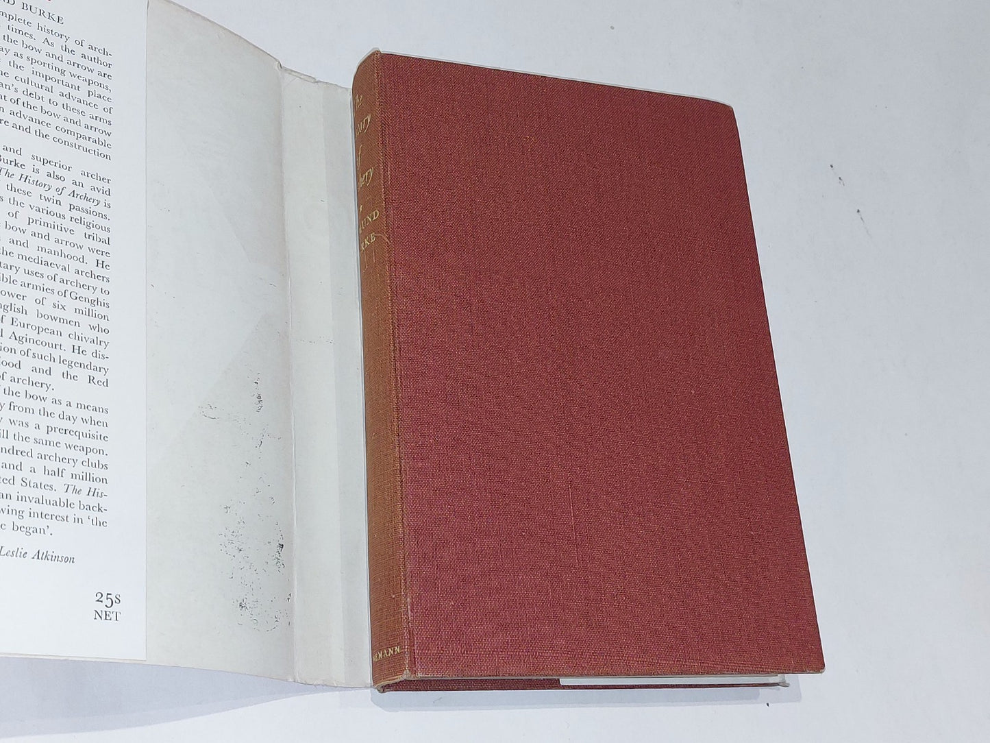 History of Archery By Edmund Burke (1958) 1st EdHb Book With Dust Jacket2