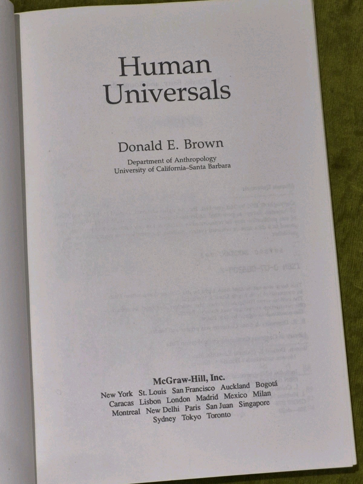Human Universals, Donald E Brown3