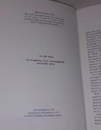 Hypnosis in General Dental Practice By Thomas W Frost (1959) Hb Book3