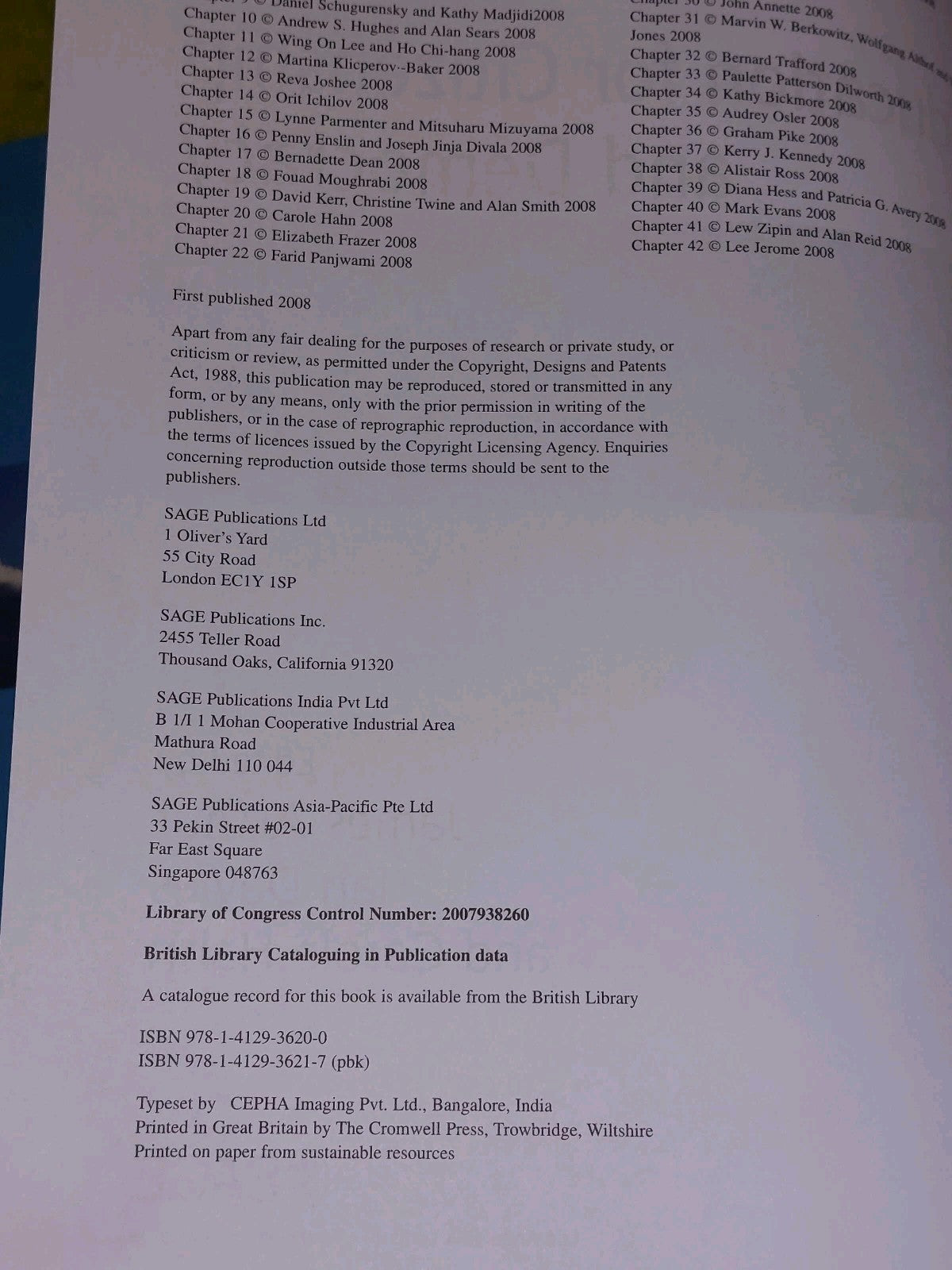 SAGE Handbook of Education for Citizenship and Democracy [SAGE] 2008 Hb Book4