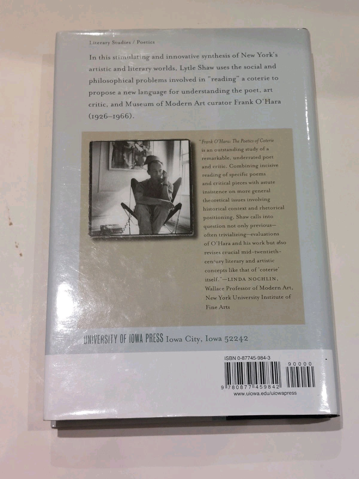 Frank O'Hara : The Poetics of Coterie Hardcover Lytle Shaw2