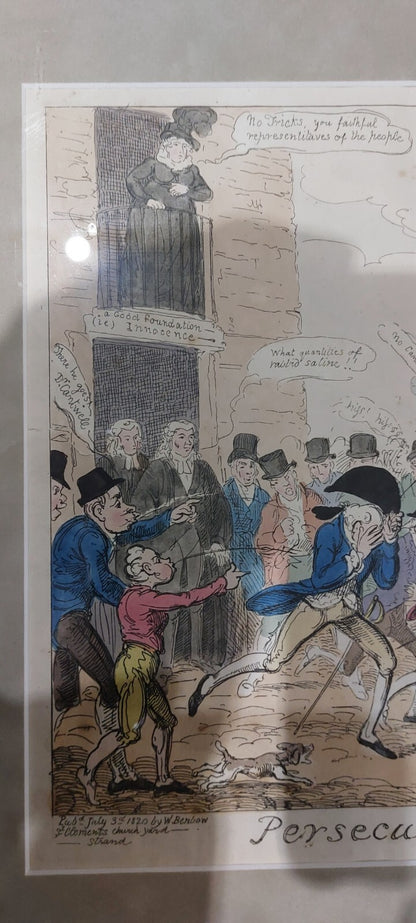 George Cruikshank, Benbow Pub 1820 PERSECUTION OF THE SAINTS Political Satirical2