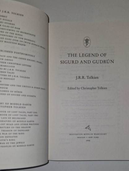 The Legend of Sigurd and Gudrun  J.R.R Tolkien 1st US Edition 1st Print 2009 HB6