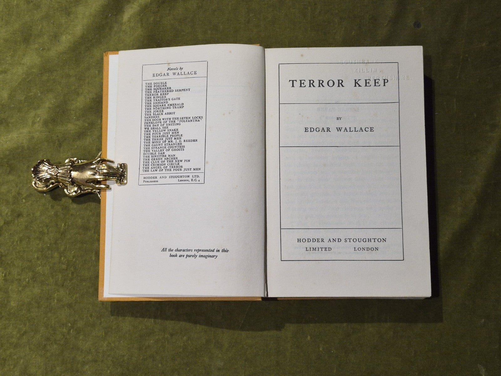 Terror Keep,  Edgar Wallace, Hodder & Stoughton undated early edition5