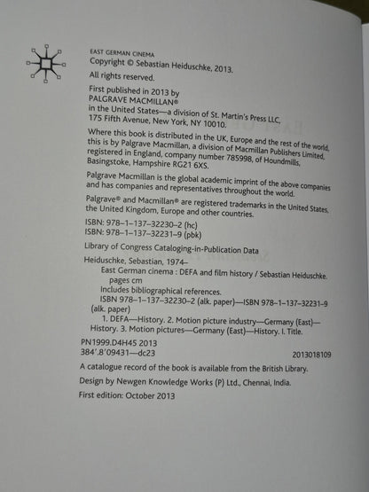 East German Cinema Sebastian Heiduschke 2013  DEFA and Film History4
