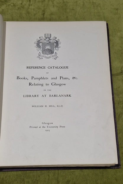 Antique Catalogue of Glasgow Books Pamphlets & Plans In Barlanark Library 19055