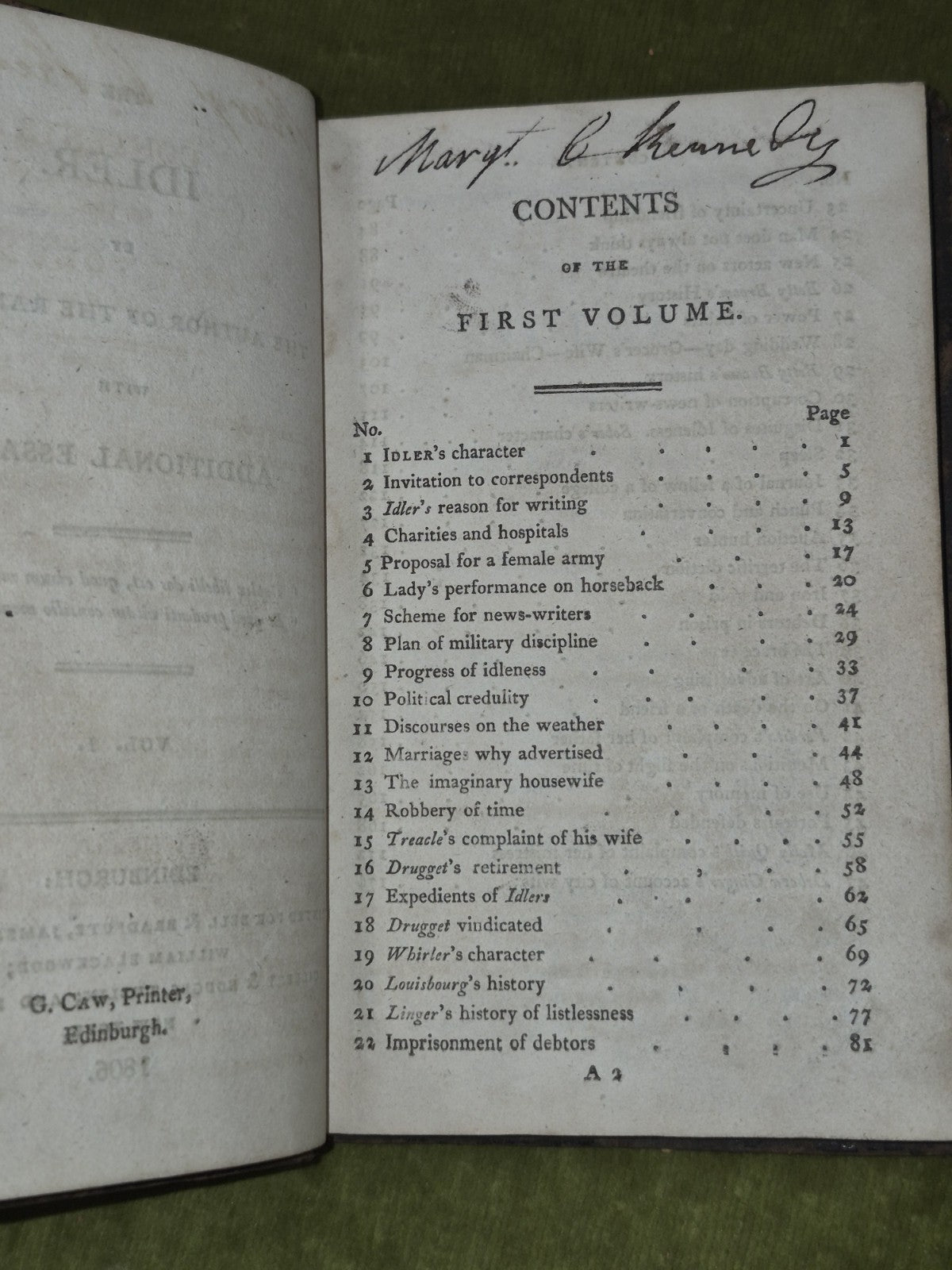 The Idler Samuel L Johnson Vol 1 1806 Bell & Bradfute Edinburgh5
