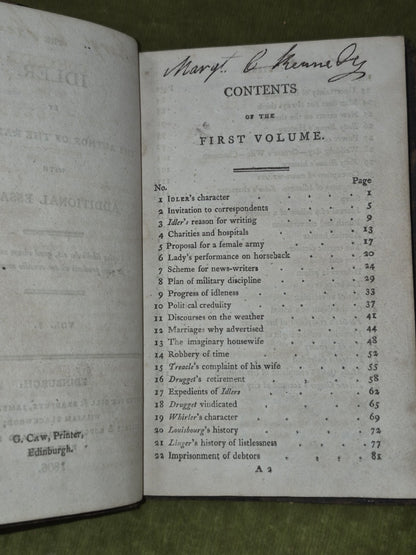 The Idler Samuel L Johnson Vol 1 1806 Bell & Bradfute Edinburgh5