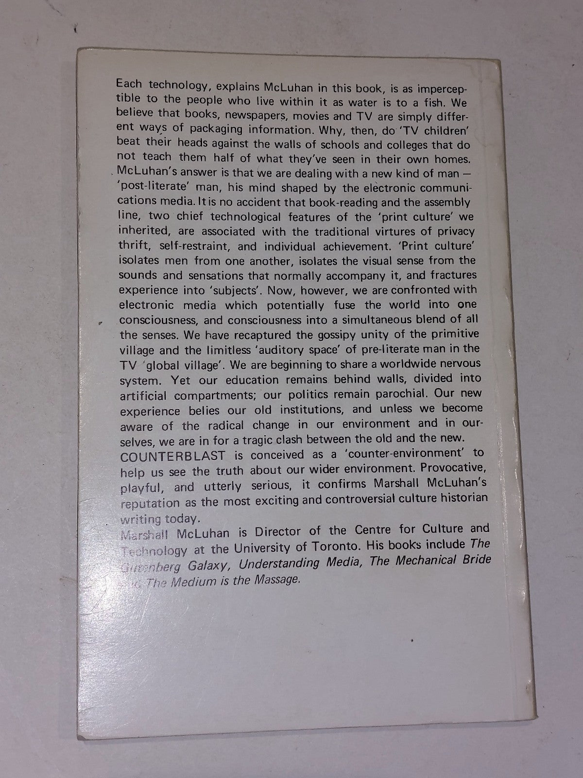 Counterblast by Marshall McLuhan 1st Edition (Paperback 1970)2