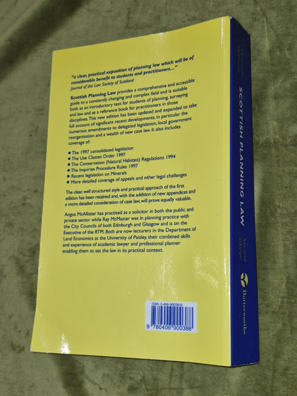 Scottish Planning Law Second Edition (1999) Angus McAllister Raymond McMaster1