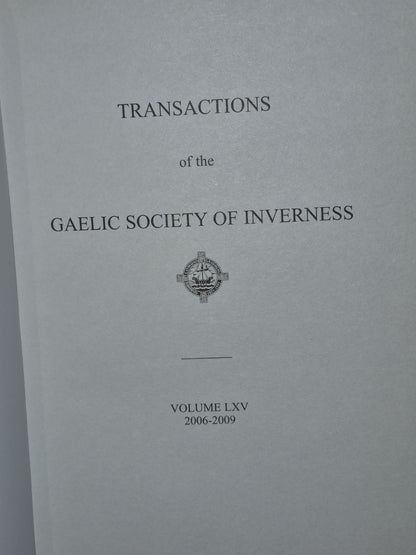 Transactions of the Gaelic Society of Inverness Vol LXV 2006 - 2009 ( 65 )3