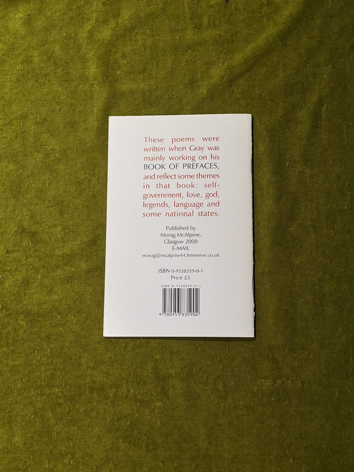 Sixteen Occasional Poems 1990-2000 Signed by Alasdair Gray , Morag McAlpine1