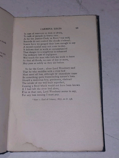 Carmina Legis / Verses Illustrative of the Law of Scotland (1920) WM Gloag Book6
