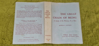 The Great Chain of Being A Study of the History Of An Idea - Arthur Lovejoy 19532