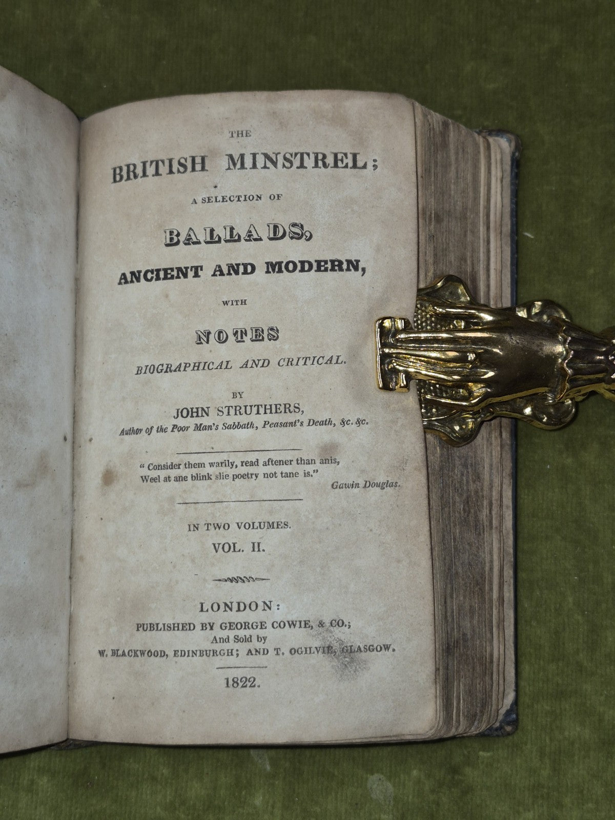 The British Minstrel John Struthers Ballads Ancient and Modern 1822 George Cowie6