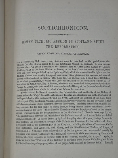 Scotichronicon Catholic Church in Scotland Journal and Appendix 1869 Gordon9