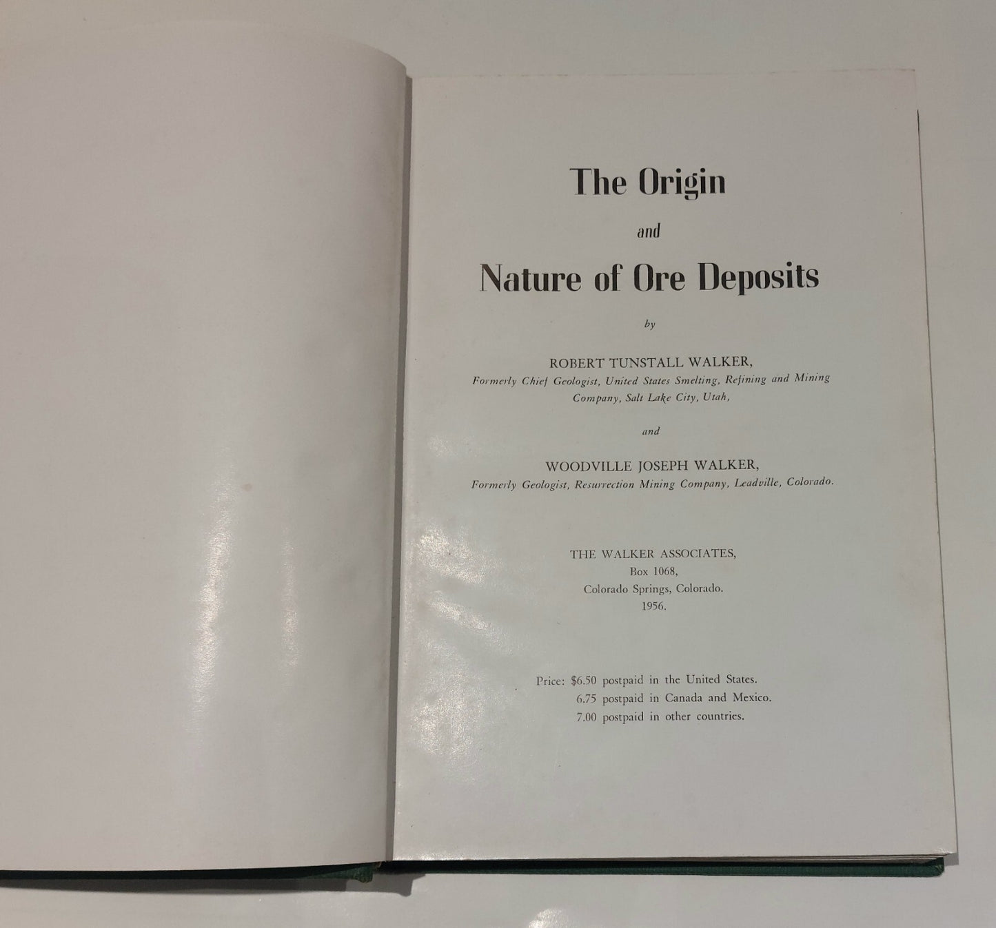The Origin and Nature of Ore Deposits, Walker (1956) Hardback Book3