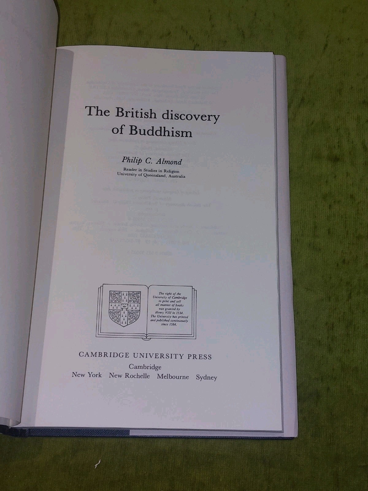 British Discovery of Buddhism by Philip C. Almond (1988) [Cambridge] Hb Book3