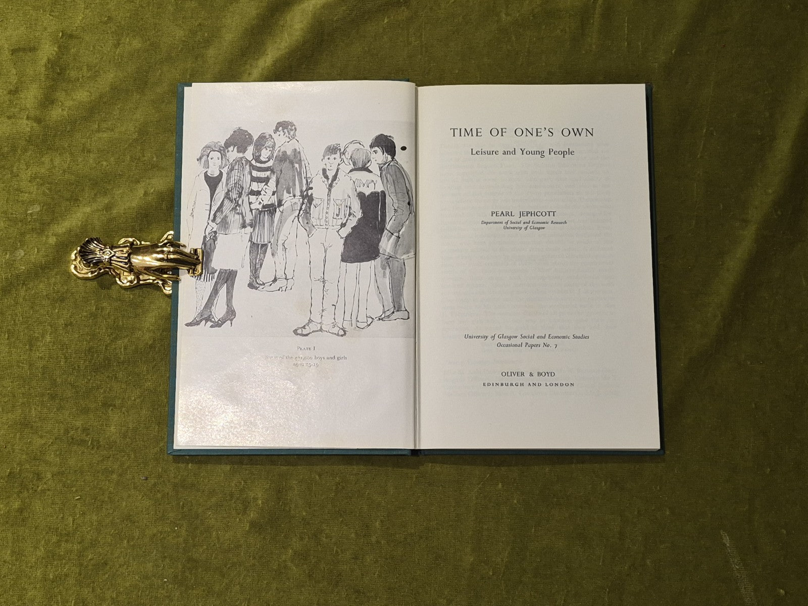 Time of One's Own : Leisure and Young People - Pearl Jephcott 1967 1st HB4