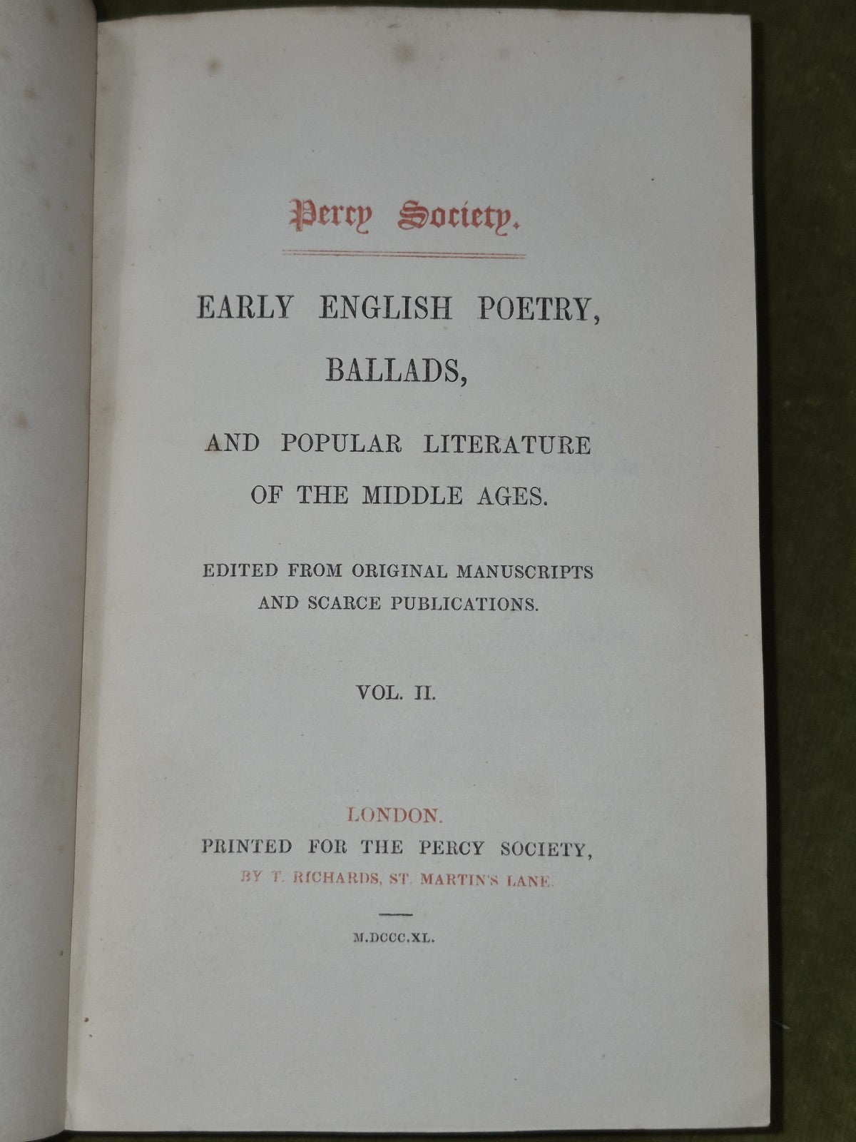 Percy Society Early English Poetry Ballads Set of 26 Volumes Richards11