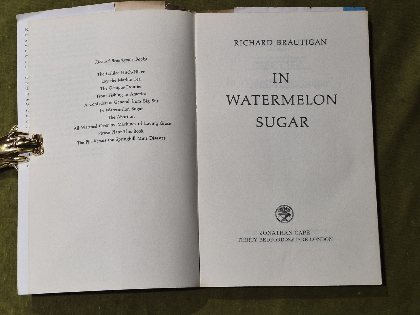 Richard Brautigan : In Watermelon Sugar 1st UK Edition Cape PROOF COPY SC DJ4