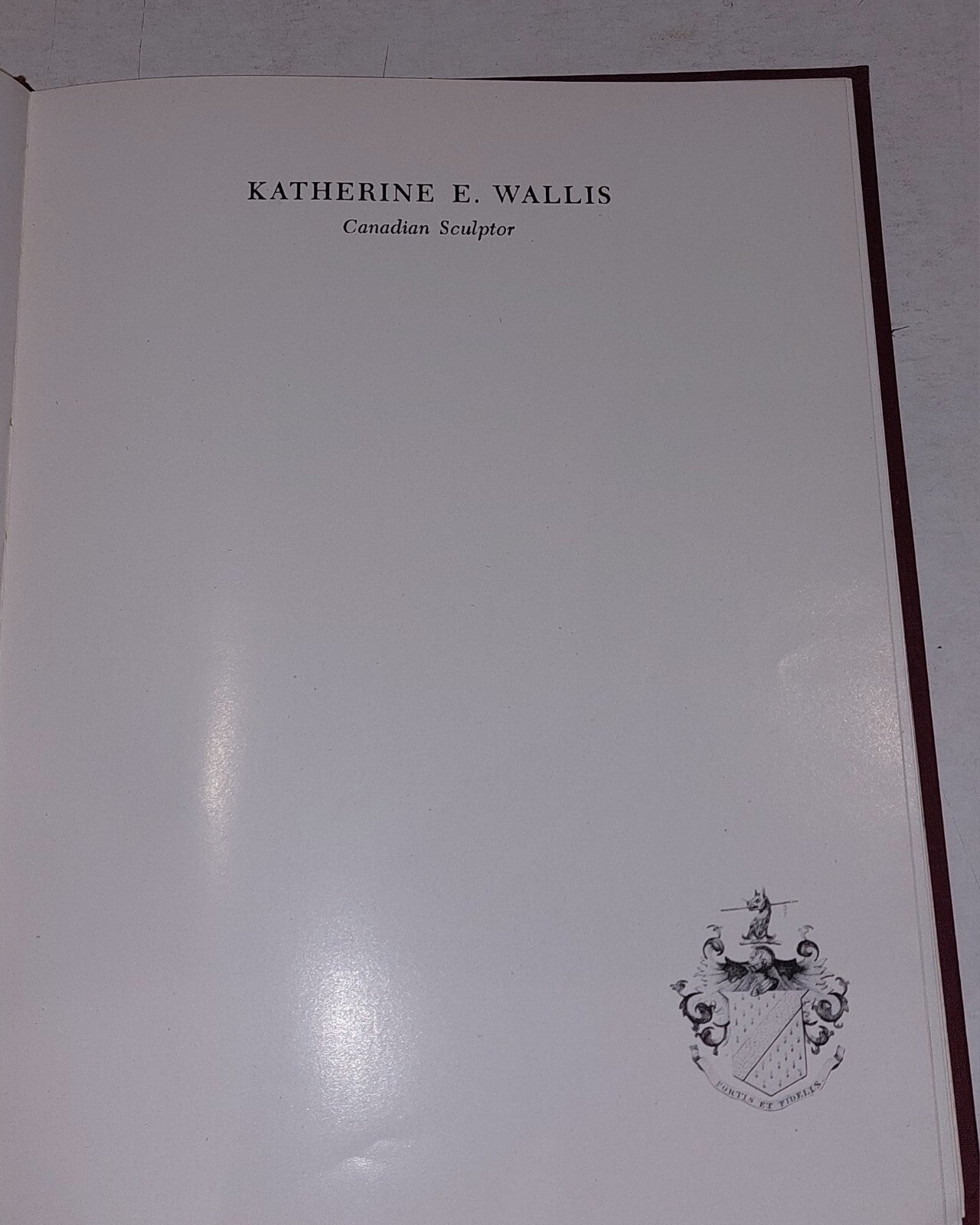 Katherine E. Wallis  Candian Sculptor, Hb Book2