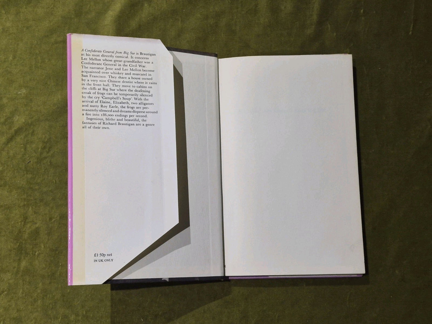 Richard Brautigan : A Confederate General From Big Sur.  1st Ed HD DJ3