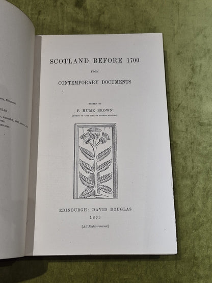 Early Travellers in Scotland & Scotland Before 1700 Contemporary Docs Hume Brown3