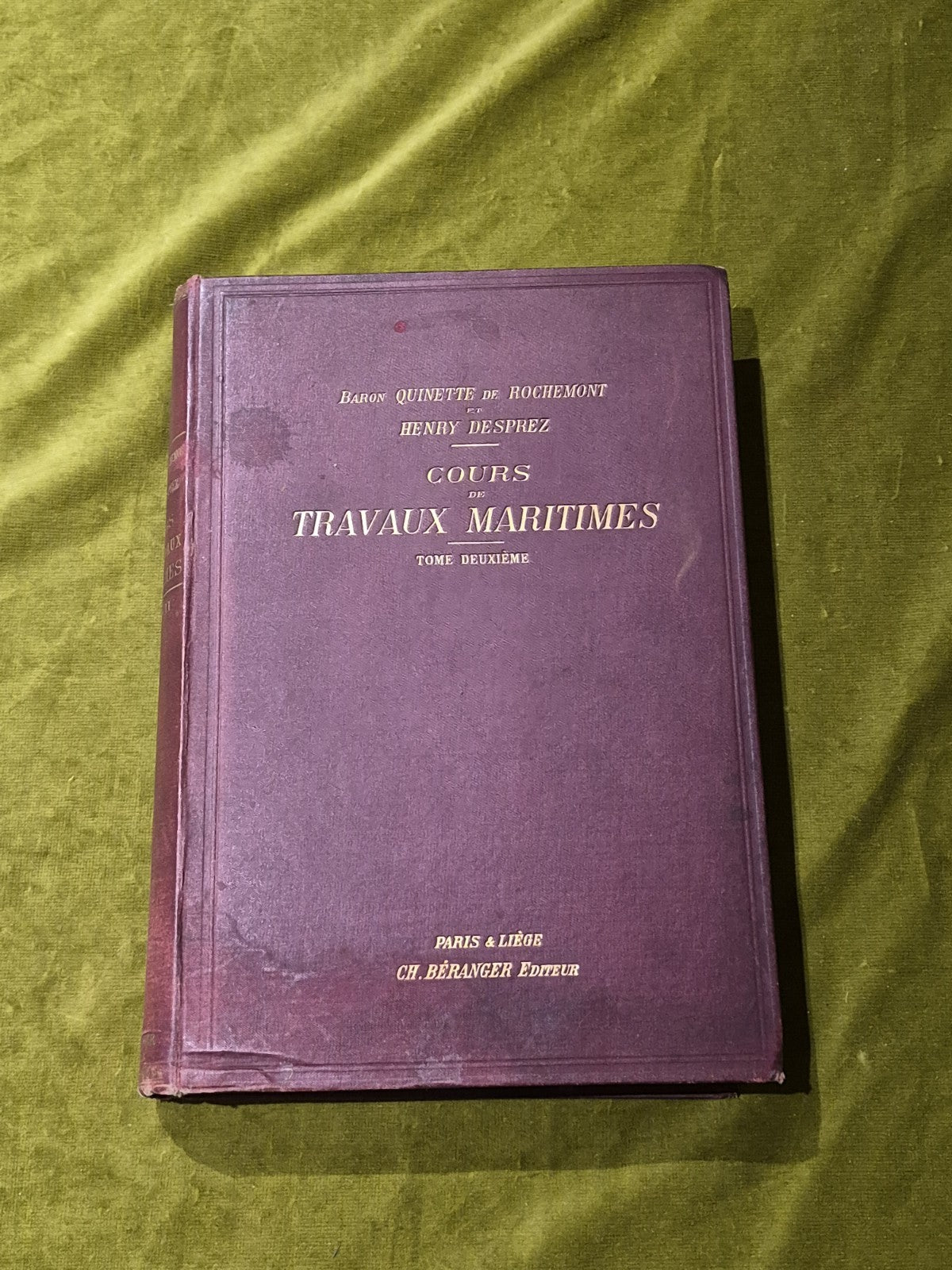 Cours de travaux maritimes Baron Quinette De Rochemont Et Henry Desprez Vol II0