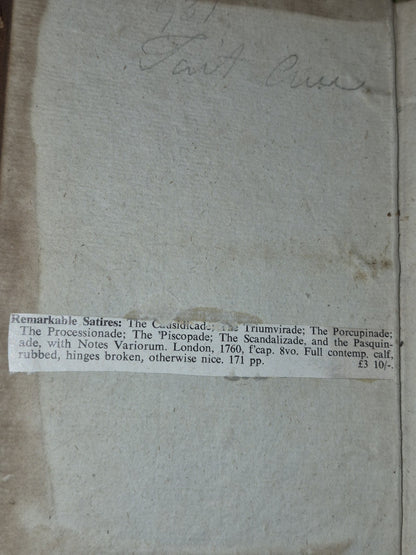 Remarkable Satires (1760) Morgan McNamara aka Porcupinus Pelagius Causidicade3