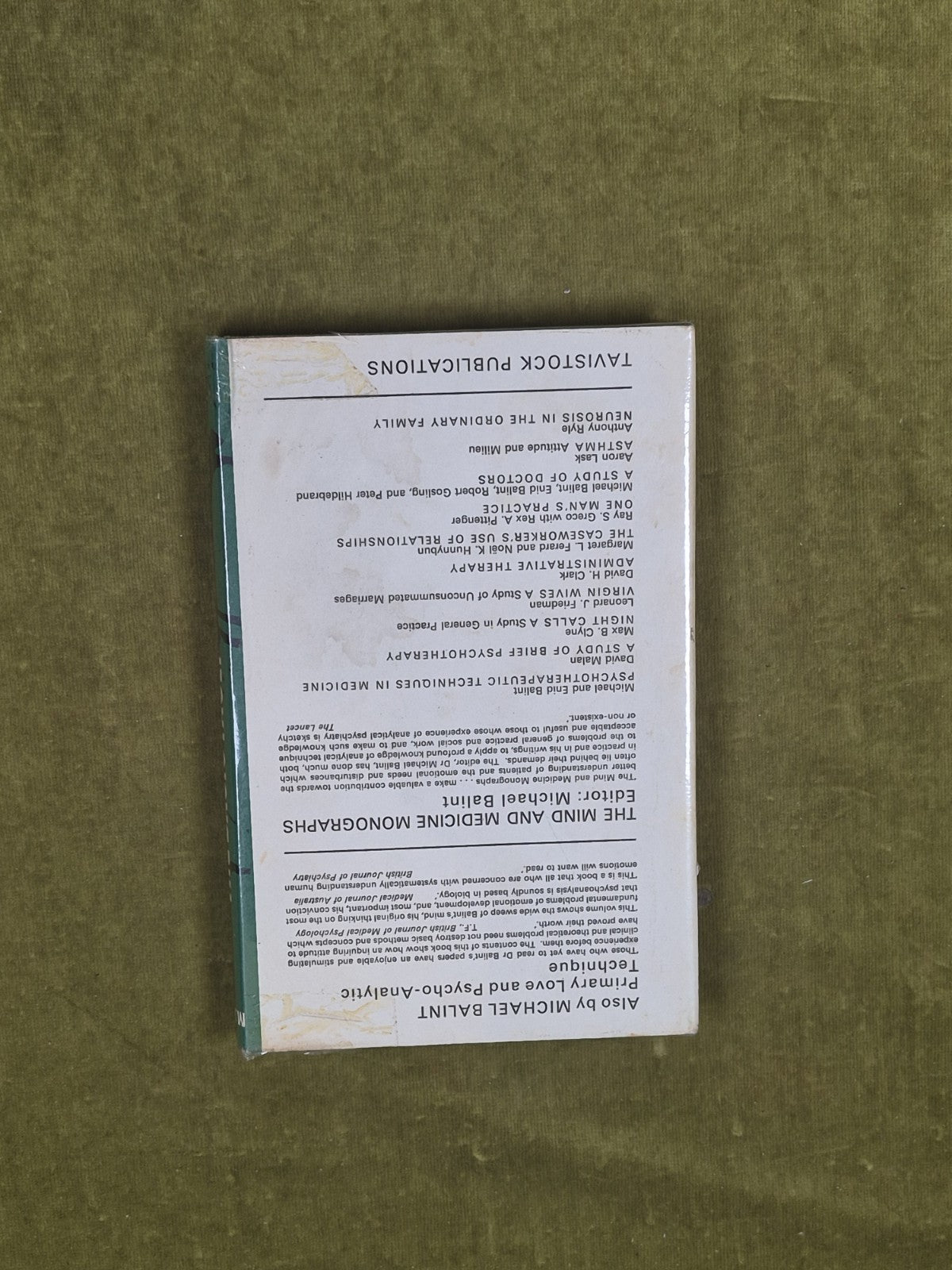 The Basic Fault : Therapeutic Aspects of Regression by Michael Balint 1968 1st1