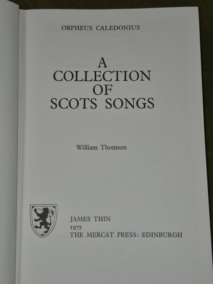Orpheus Caledonius A Collection of Scots Songs William Thomason 1972 Facsimile4