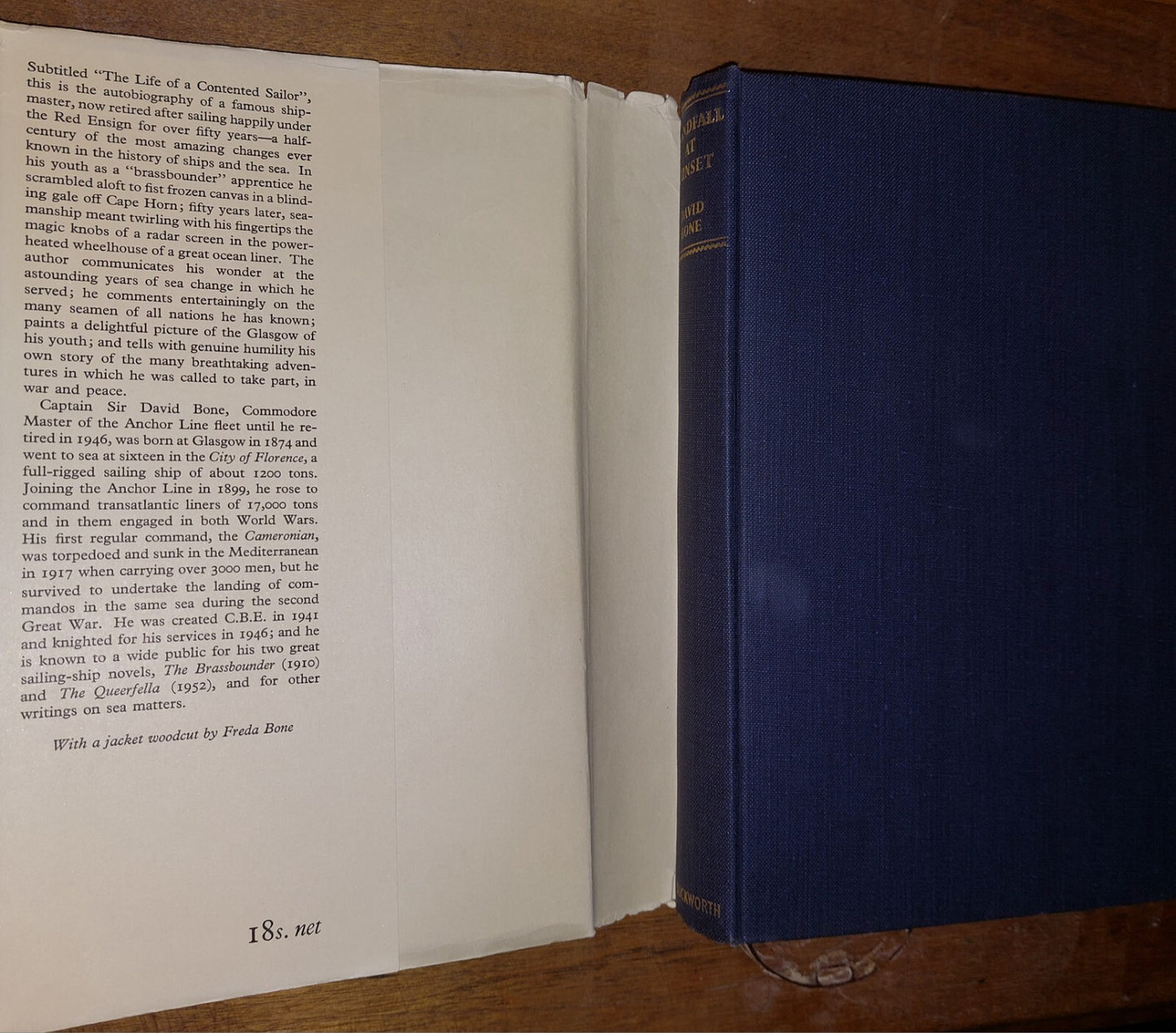 Landfall at Sunset: the Life of a Contented Sailor  Sir David Bone 1955 1st Ed.4