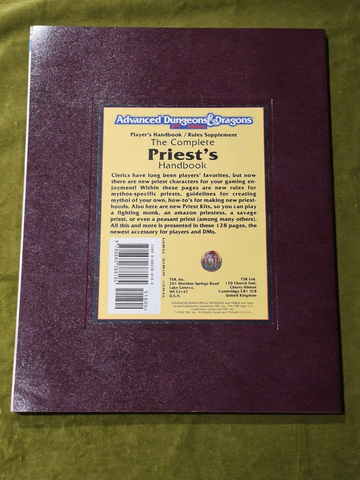 Advanced Dungeons & Dragons Complete Priest's Handbook TSR 21131