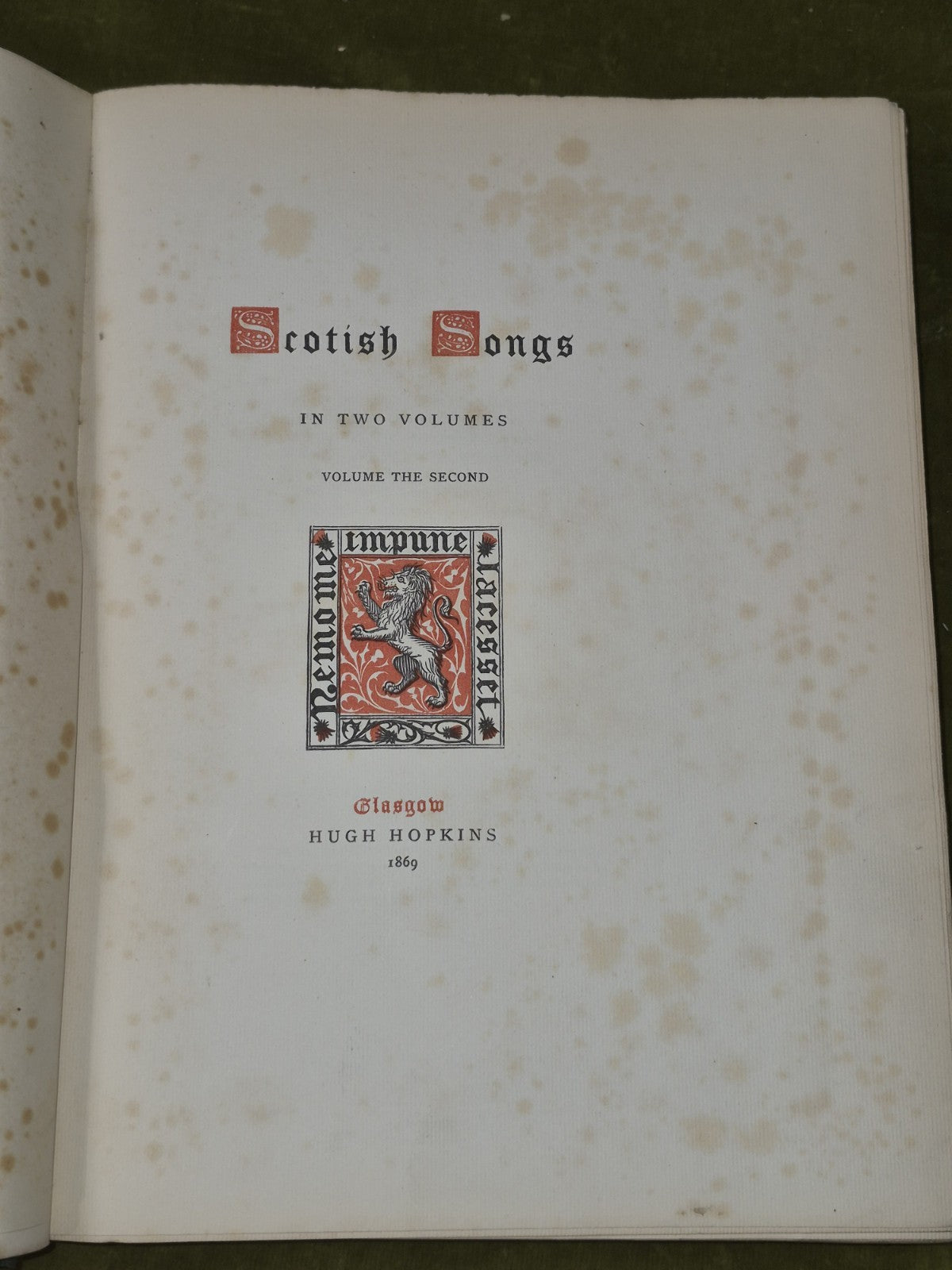 Scottish Songs in Two Volumes 1869 Hugh Hopkins Ballantyne10