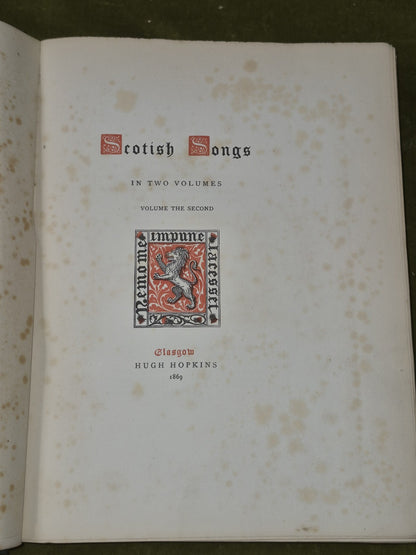 Scottish Songs in Two Volumes 1869 Hugh Hopkins Ballantyne10