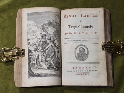 Dramatic Works by John Dryden 1735 Wild Gallant Rival Ladies Indian Queen & Empr1