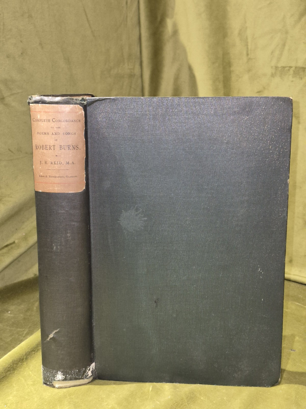 Complete Concordance to the Poems & Songs of Robert Burns 1889 1st ed vgc0