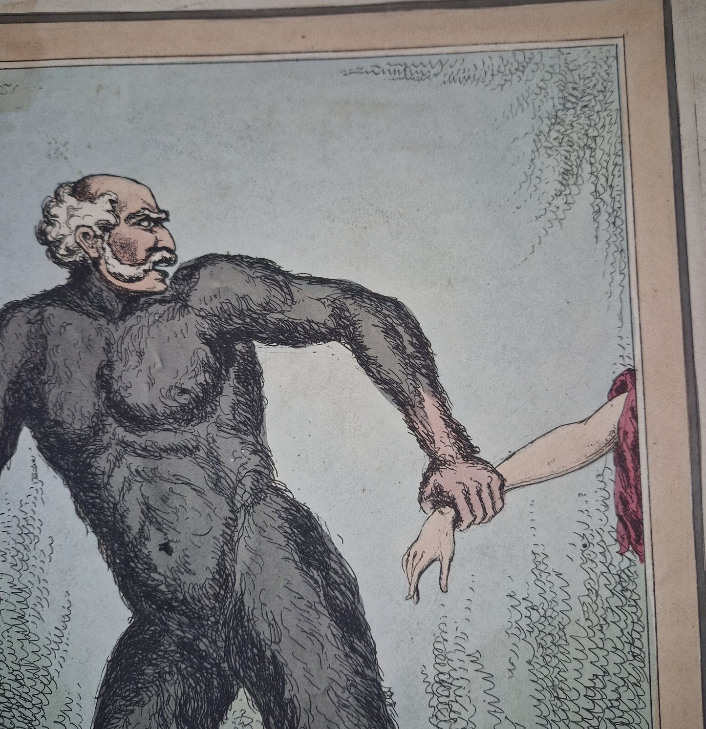 Antique Satirical Political Print. The Orang Outang - The Beast That Violates...2