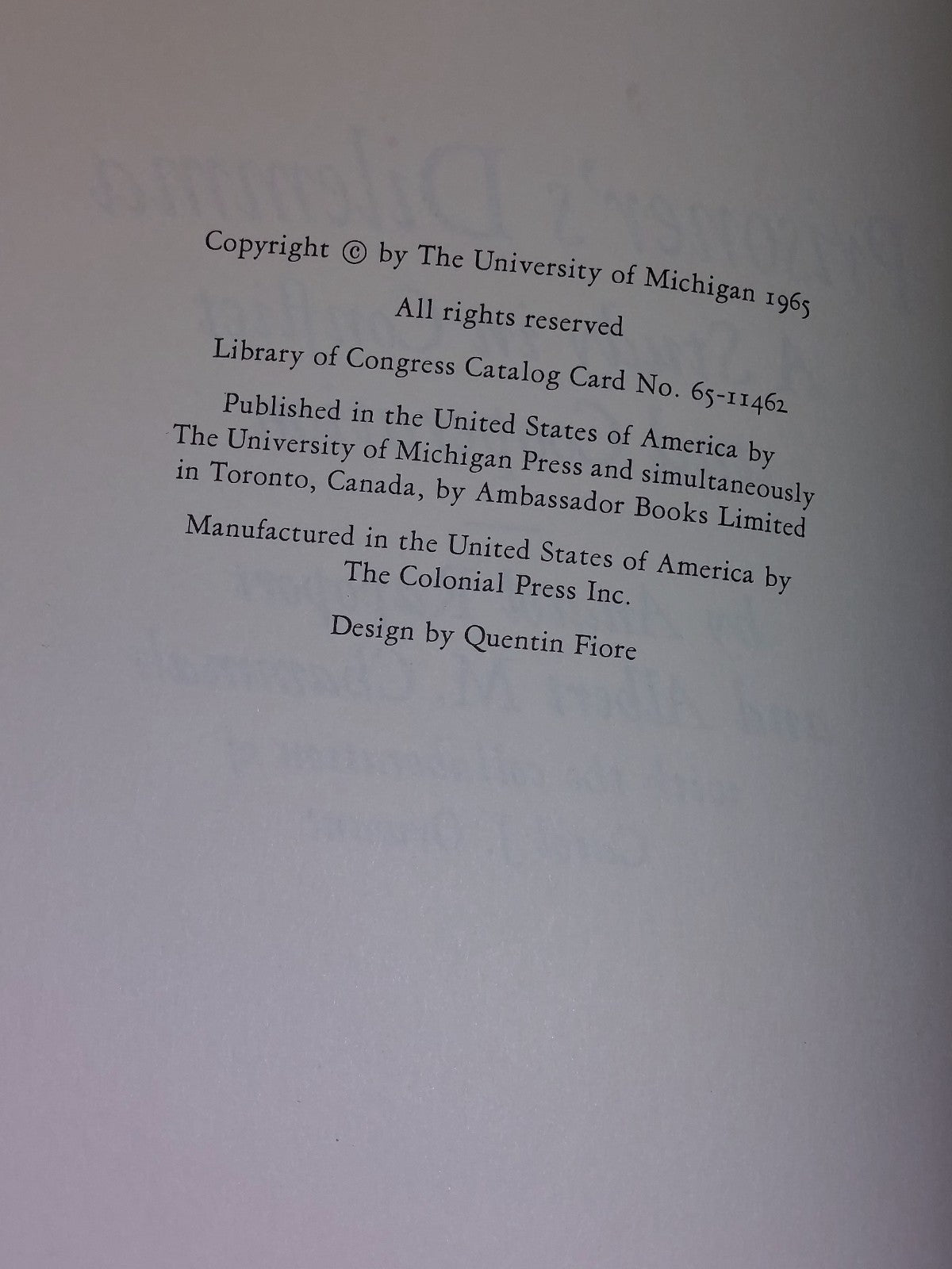 Prisoner's Dilemma: A Study in Conflict and Cooperation Rapoport, Anatol (1965) 5