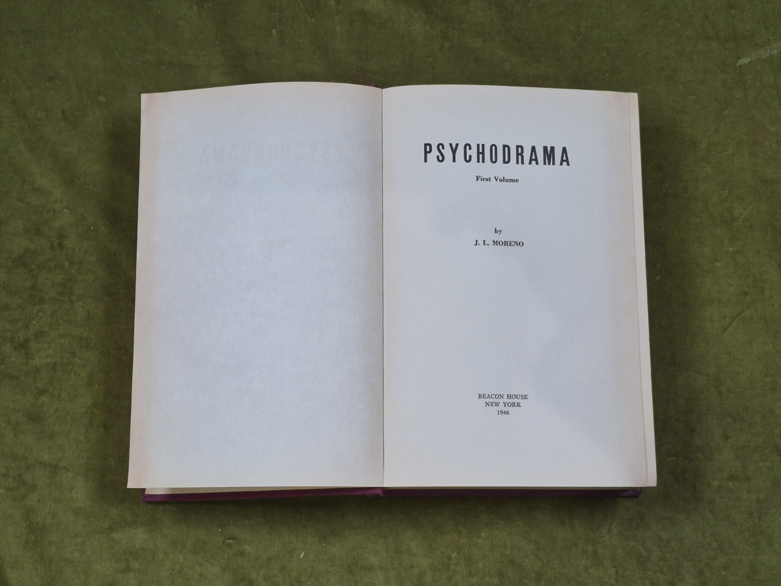 1946 Psychodrama First Volume - J L Moreno , Beacon House 1946 1st Edition4