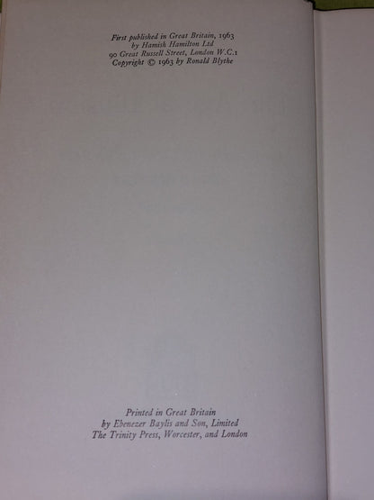 The Age of IllusionEngland in 20s and 30s Ronald Blythe 1st Edition 19634