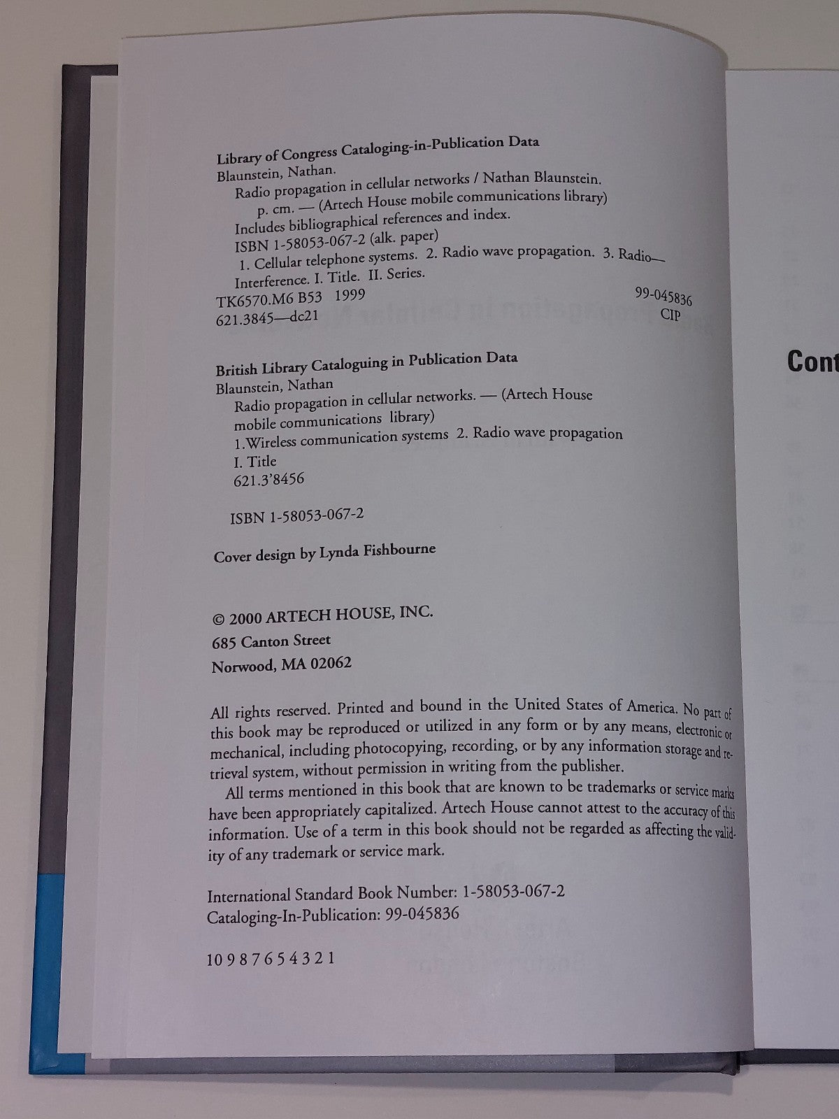 Radio Propagation in Cellular Networks by Nathan Blaunstein (1999, Hardcover)4