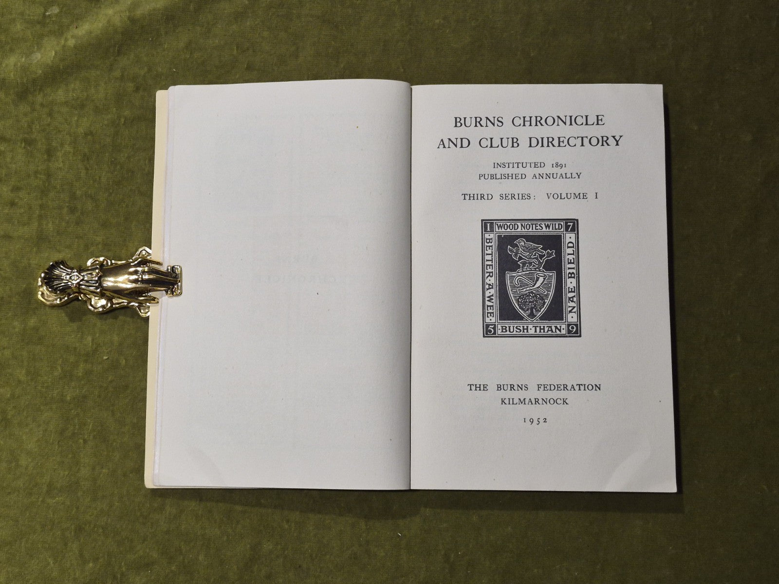 Robert Burns Chronicle Third Series 1-12, 1952-1963 , Burns Federation1