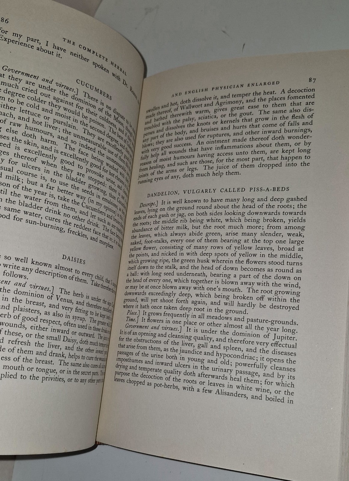 The Complete Herbal By Nicholas Culpeper 1953 Facsimile Edition ICI9