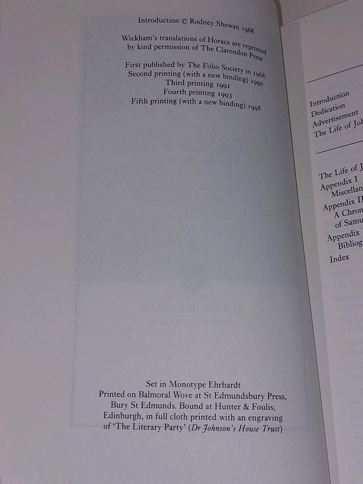 Boswell, Life of Samuel Johnson, 2 vols, Folio Society, 5th print 199811