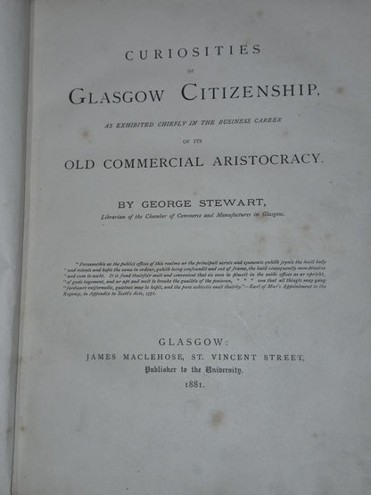 Curiosities of Glasgow Citizenship 1881 Old Commercial Aristocracy Stewart4