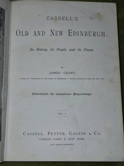 Old and New Edinburgh (c. 1882) James Grant Cassell's Complete Set of 38