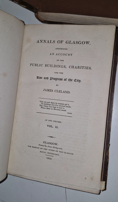 Annals of Glasgow Comprising an Account of the etc., CLELAND (Leather, 1816)8