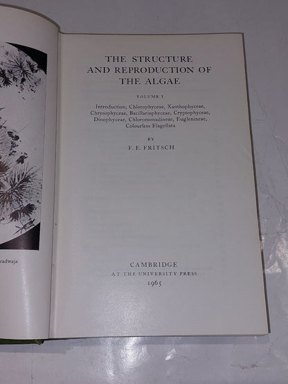 The Structure And Reproduction Of The Algae, Volume 1 & 2, Fritsch (1965) Books4